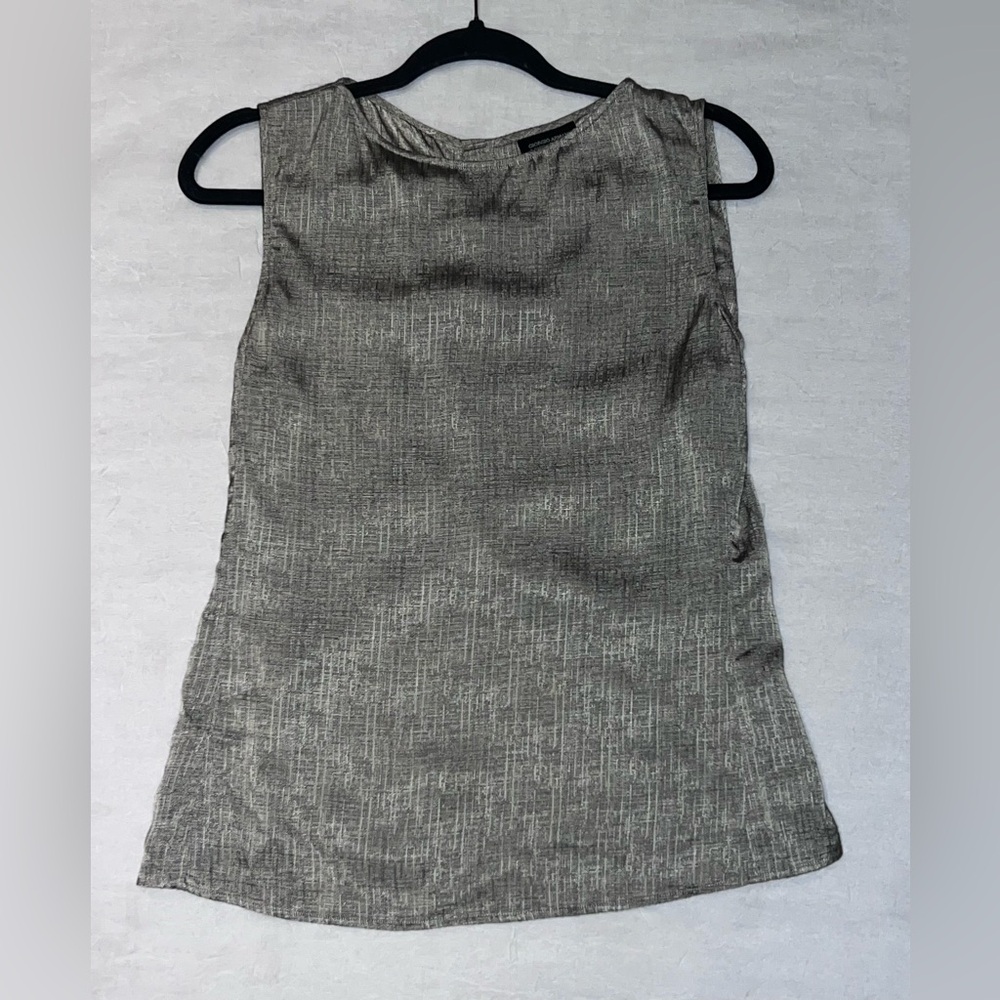 Giorgio Armani black, gray, gold tank with buttons down the back